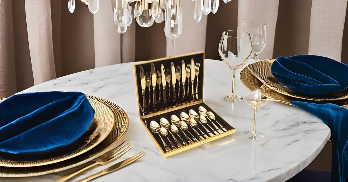 24 Delers Gylden Bestikk Sett