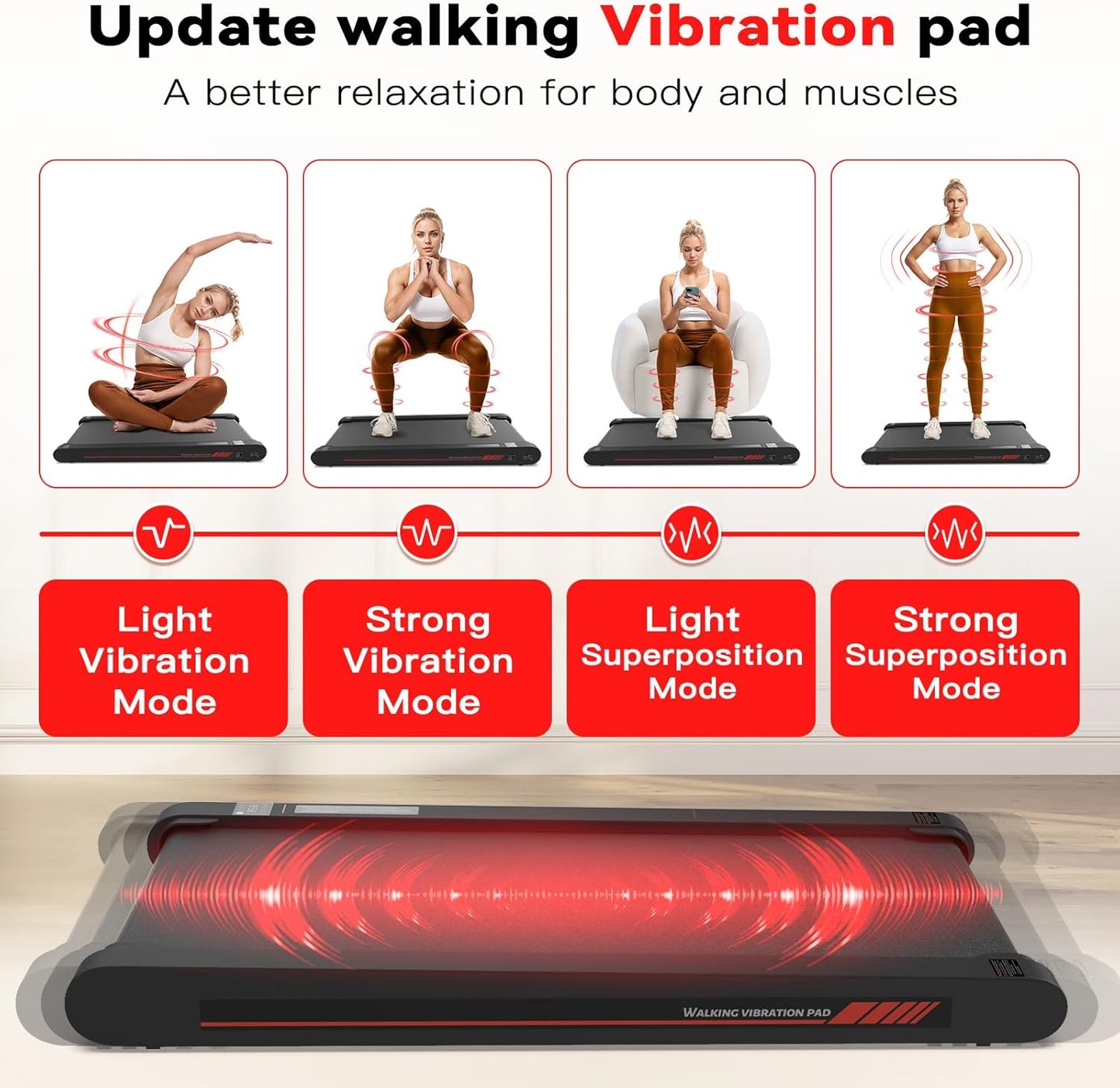 4 I 1 Sperax Walking Pad Med Vibrasjon og App - Ultralett 10 kg