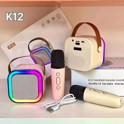 BLUETOOTH K12 KARAOKE MASKIN MED TRÅDLØS MIKROFON